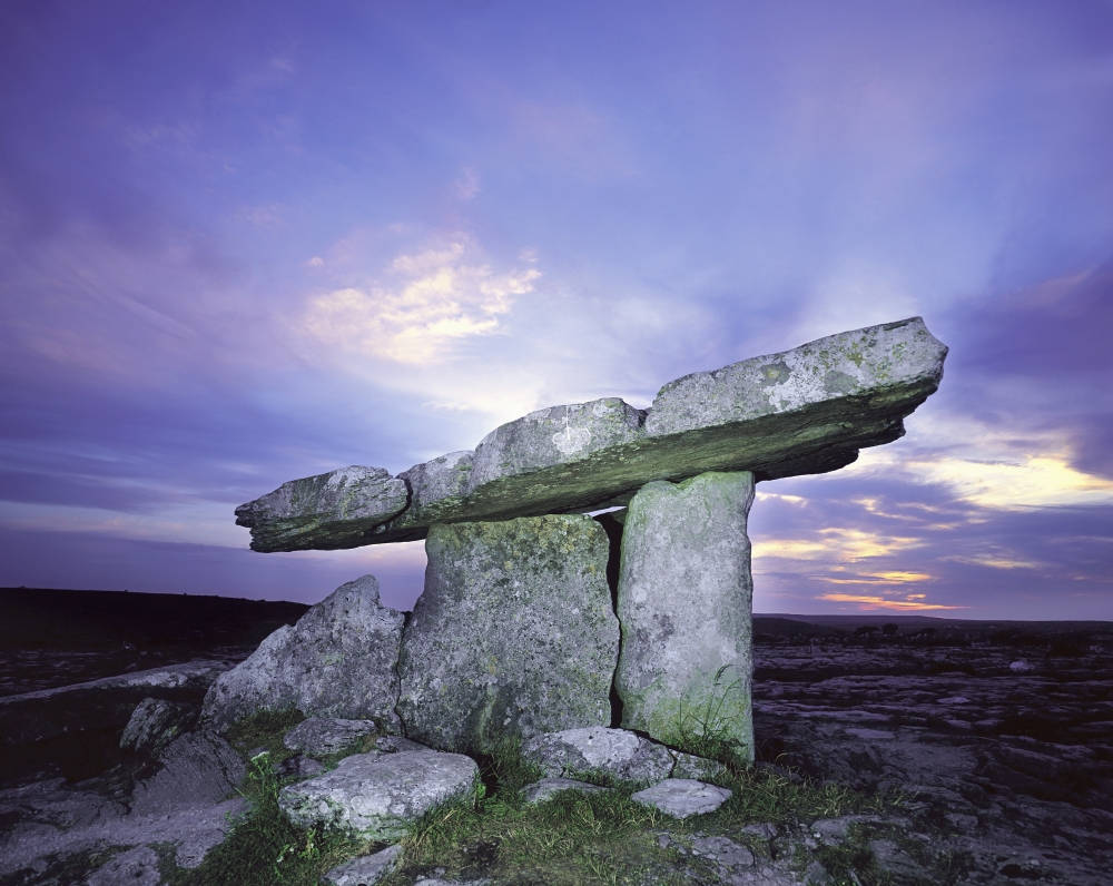 DPI1801733 Poulnabrone Dolmen The Burren Co Clare Ireland Poster Print by The Irish Image Collection, 17 x 13