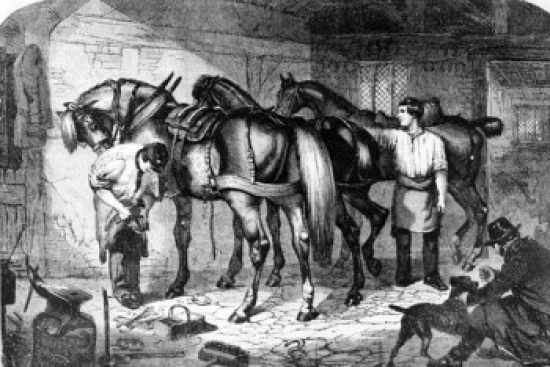 Blacksmithing 1839 Poster Print - 18 x 24 in.