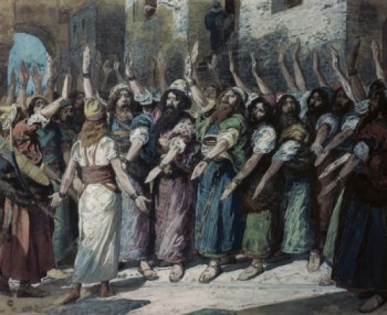 SAL999202 The Israelites Declare Vengeance James Tissot 1836-1902 French Jewish Museum New York USA Poster Print - 18 x 24 in.