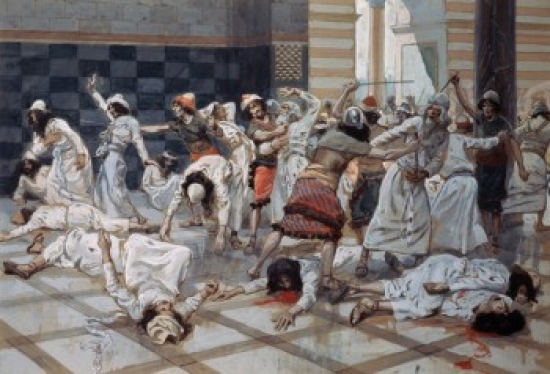 SAL999243 Saul Commands Doeg to Slay the Priests James Tissot 1836-1902 French Jewish Museum New York Poster Print - 18 x 24 in.