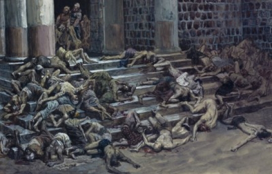The Dead Bodies Thrown Outside the Temple James Tissot 1836-1902 French Jewish Museum New York City Poster Print - 18 x 24 in.