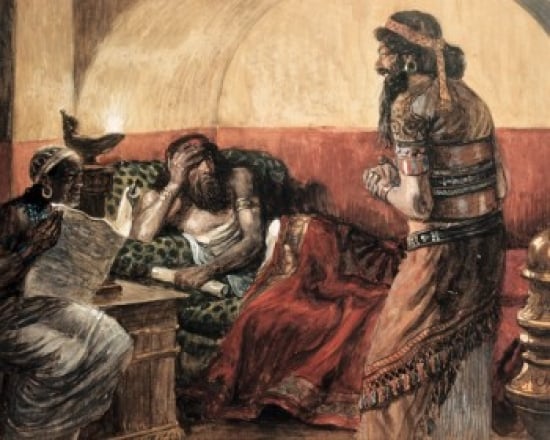 SAL999323 The Chronicles Are Read to Ahasuerus James Tissot 1836-1902 French Jewish Museum New York Poster Print - 18 x 24 in.