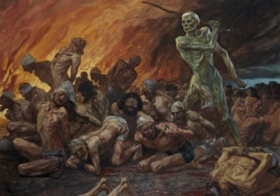 SAL999384 Like Sheep They Are Laid in the Grave James Tissot 1836-1902 French Jewish Museum New York USA Poster Print - 18 x 24 in.
