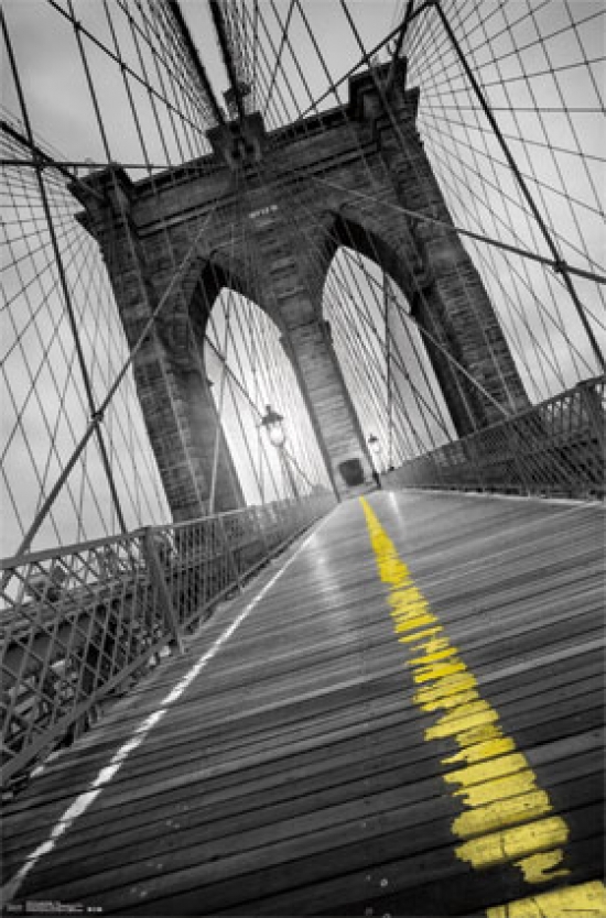 TIARP13679 Brooklyn Bridge - Pop Poster Print - 22 x 34 in.
