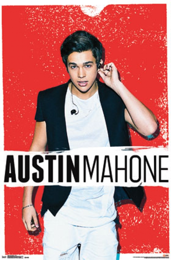 Austin Mahone - Red Poster Print - 24 x 36 in.