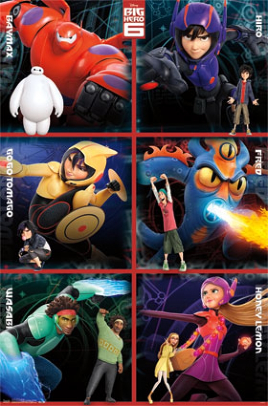 TIARP2344 Disney Big Hero 6 - Heroes Grid Poster Print - 22 x 34 in.