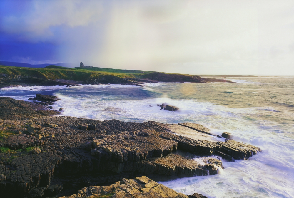 Mullaghmore Co Sligo Ireland - Classiebawn Castle in The Distance from The Shore Poster Print by The Irish Image Collection - 38 x 24 - Large
