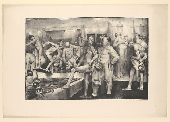 Shower-Bath First State Poster Print by George Bellows American Columbus Ohio 1882-1925 New York - 18 x 24 in.
