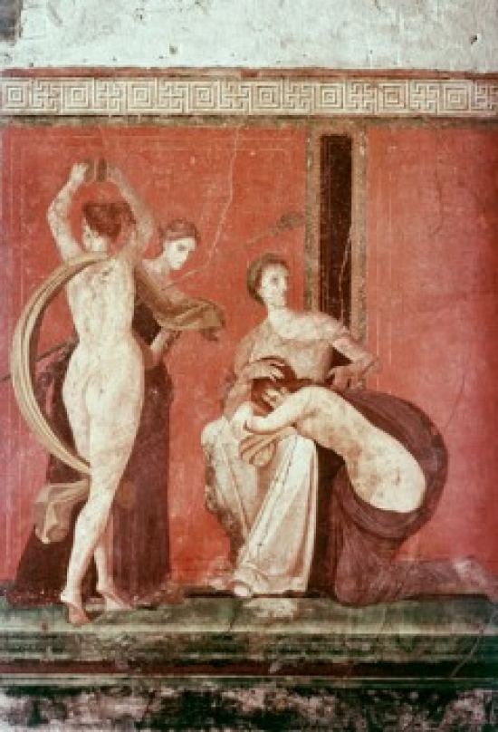 Villa of the Mysteries-Flagellated Woman & Bacchante C 50 BC Roman Art- Fresco Villa of the Mysteries Poster Print