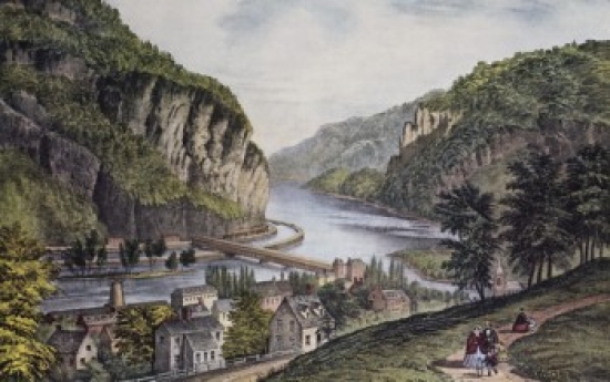 SAL3803489099 Harpers Ferry From the Potomac Side Currier & Ives A. 1857-1907 American Poster Print - 18 x 24 in.
