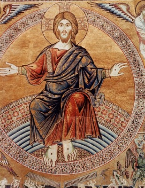 Christ Enthroned Detail From the Last Judgement Byzantine Art 330 A.D.-1435 Poster Print