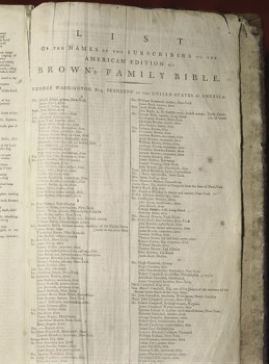 John Browns Self-Interpreting Bible-Title Page 1792 Ad Manuscripts American Bible Society New York 18 x Poster Print