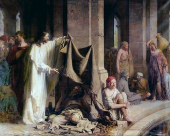 The Pool of Bethesda Carl Heinrich Bloch 1834-1890 Danish Museum of Art Brigham Young University Utah USA Poster Print - 18 x 24 in.
