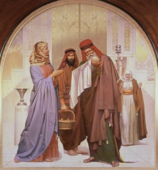 Jesus Presented in the Temple Christen Dalsgaard 1824-1907 Danish Poster Print - 18 x 24 in.