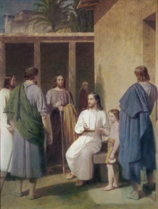 SAL900104128 Let the Children Come Unto Me Christoffer W. Eckersberg 1783-1853 Danish Poster Print - 18 x 24 in.