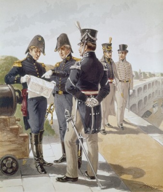 Regimental Officers. Engineer Cadet 1821-32 Ogden Henry Alexander 1856-1936 American Poster Print - 18 x 24 in.
