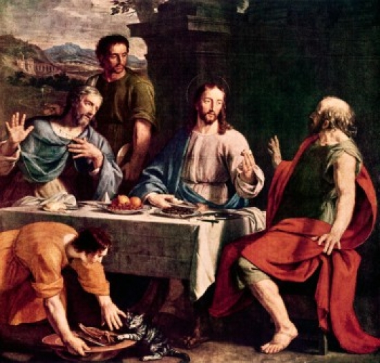 SAL900109095 The Disciples at Emmaus Philippe de Champaigne 1602-1674 Danish Poster Print - 18 x 24 in.