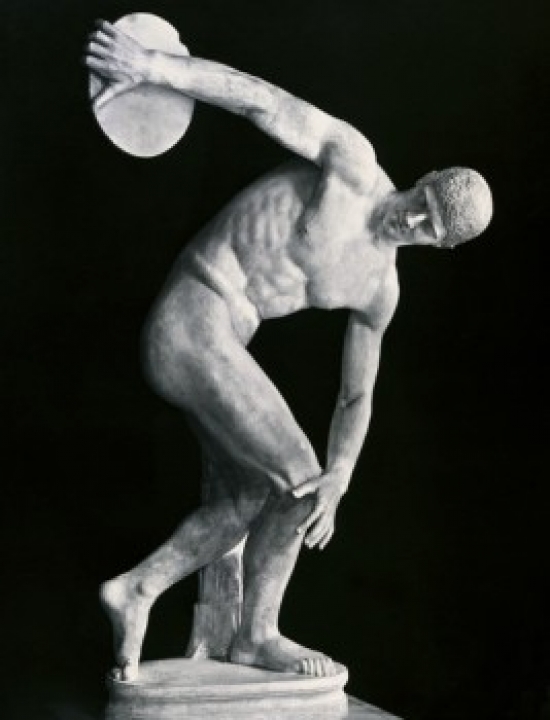 Discus Thrower Discobolus C. 450 Marble Museo Delle Terme Rome Poster Print - 18 x 24 in.