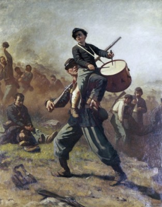 The Wounded Drummer Boy Eastman Johnson 1824-1906 American Poster Print - 18 x 24 in.