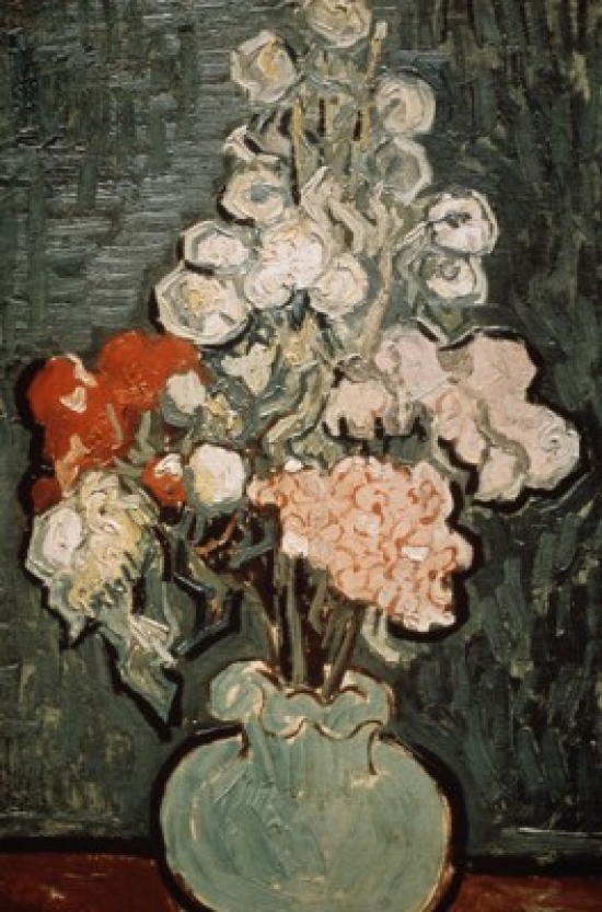 Still Life-Vase with Rose-Mallows 1890 Vincent Van Gogh 1853-1890 Dutch Van Gogh Museum Amsterdam Poster Print - 18 x 24 in.