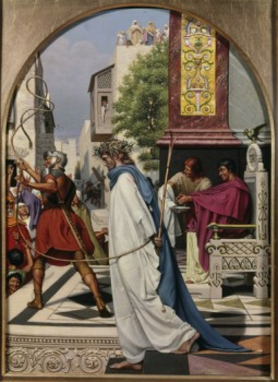 Pilate Delivering Christ to the People Christen Dalsgaard 1824-1907 Danish Poster Print - 18 x 24 in.