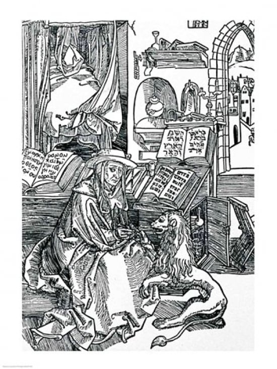 BALXAM77558LARGE St. Jerome in His Study Pulling A Thorn From A Lions Paw Poster Print by Albrecht Durer - 24 x 36 in. - Large