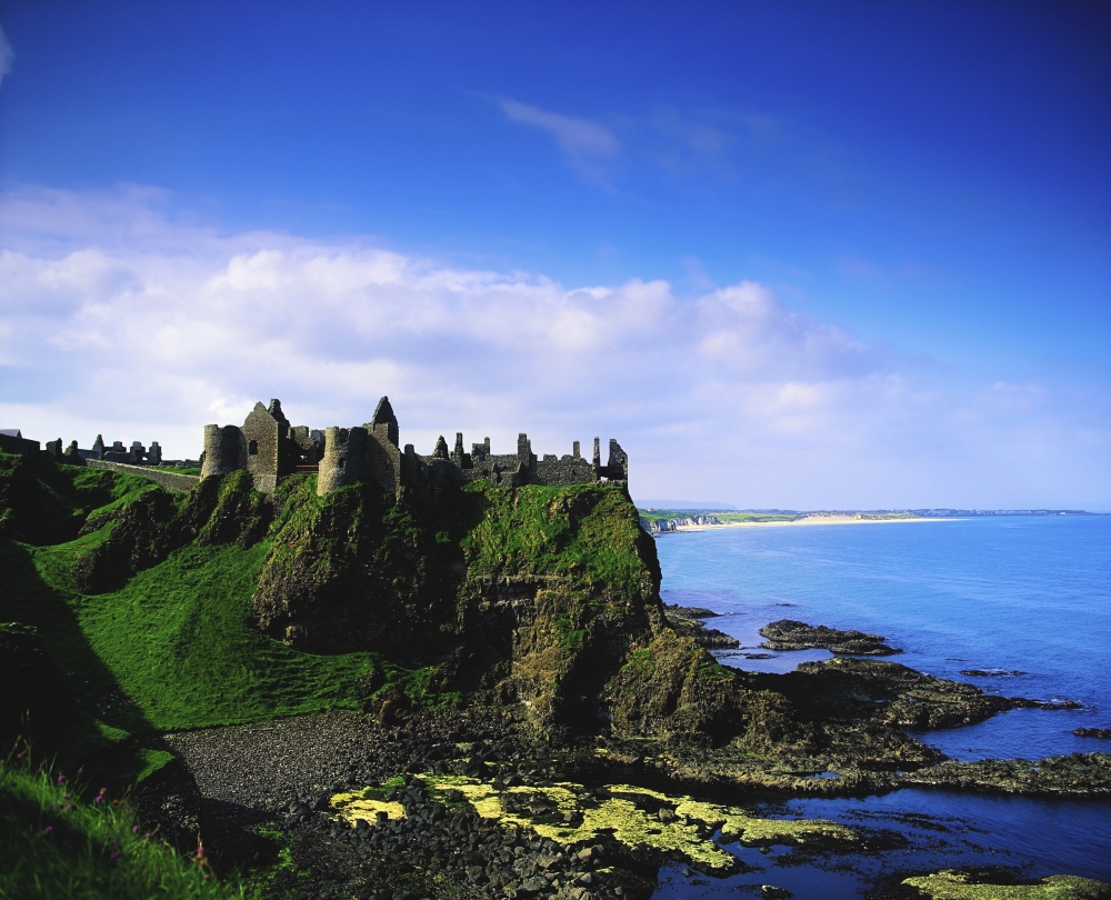 Dunluce Castle Co Antrim Irish 13th Century Castle On A Basalt Outcropping by The Atlantic Poster Print
