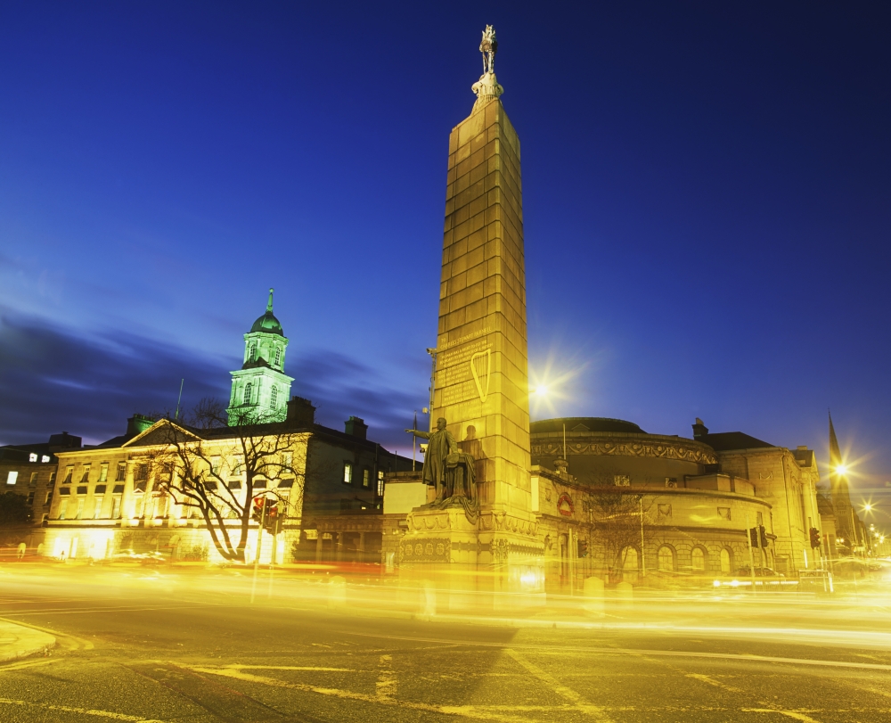 Parnell Square Dublin Ireland - Parnell Monument & Rotunda Hospital Poster Print by The Irish Image Collection - 17 x 13