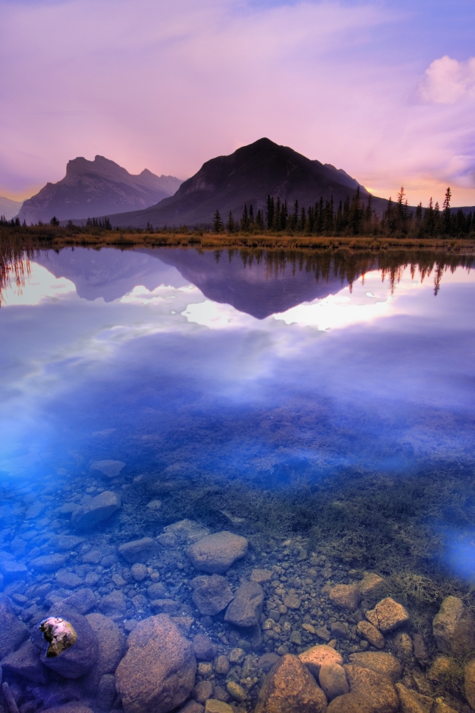 DPI1809487 Vermilion Lakes Mount Rundle Banff National Park Alberta Canada Poster Print by Carson Ganci, 11 x 17