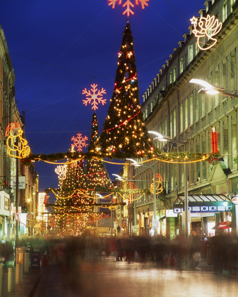Christmas in Dublin Henry Street At Night Dublin Ireland Poster Print by The Irish Image Collection