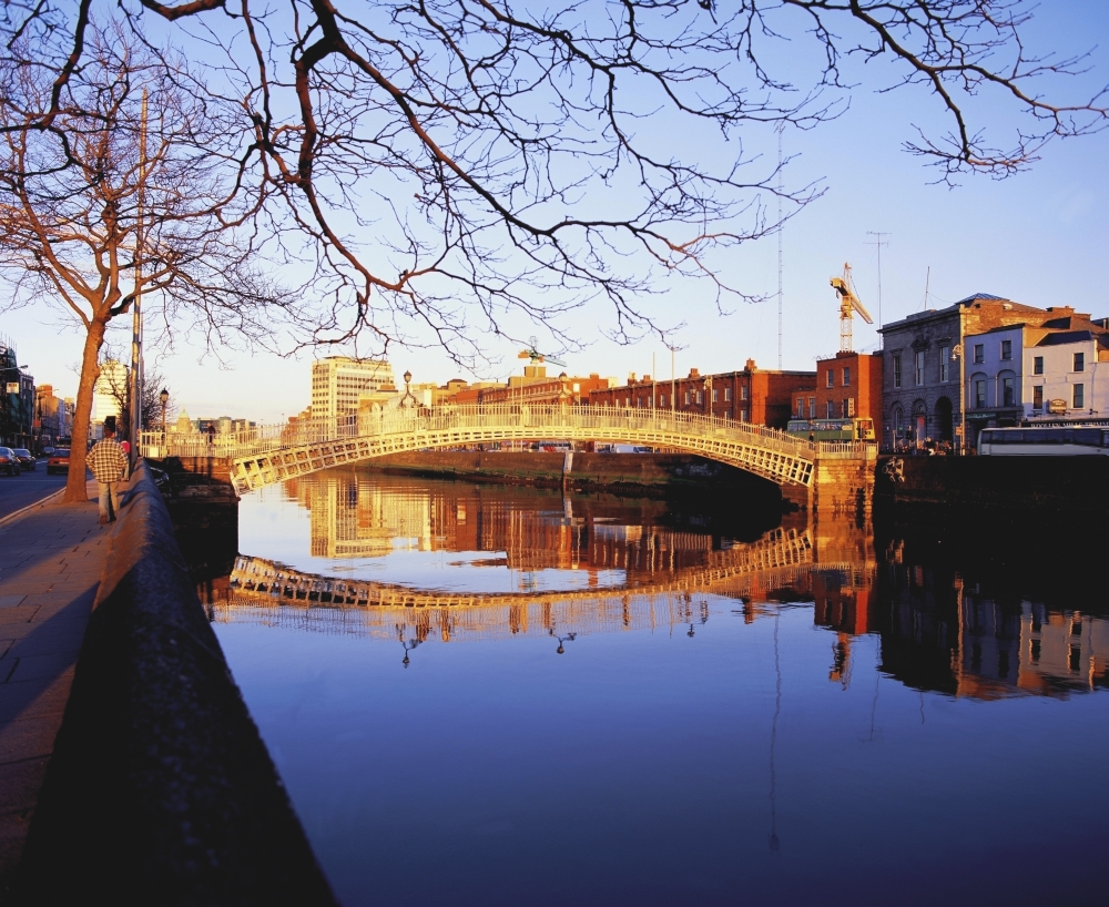 HaPenny Bridge River Liffey Dublin Ireland Poster Print by The Irish Image Collection - 32 x 26 - Large