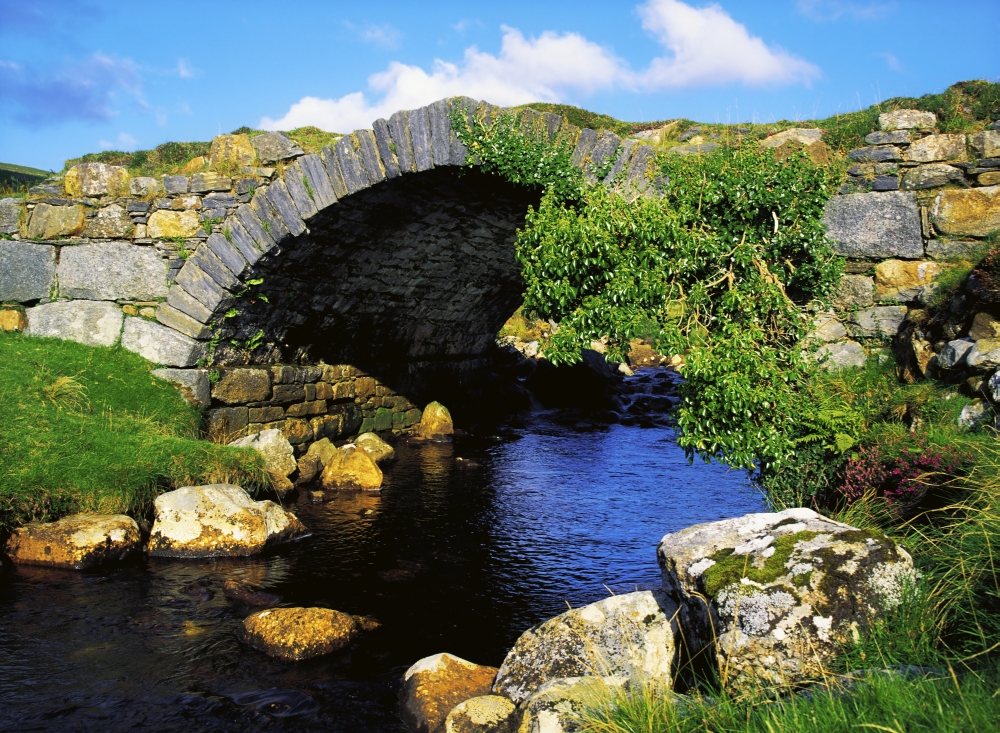 River Owenwee Poisoned Glen Co Donegal Ireland - Bridge Over A River Poster Print - 17 x 12