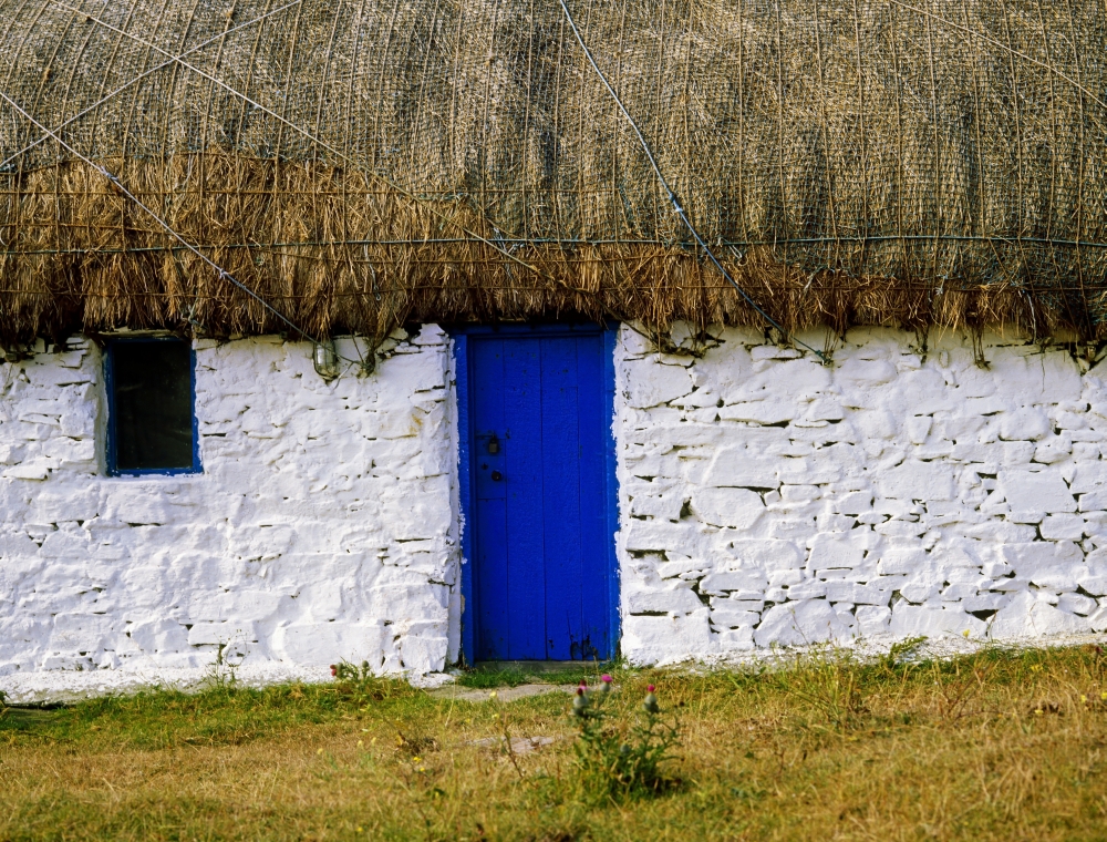 Traditional Cottages Co Galway Ireland Poster Print by The Irish Image Collection - 17 x 13