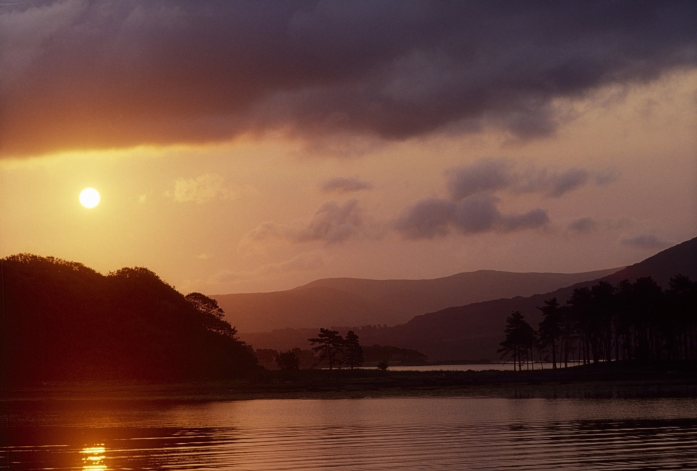 DPI1806984 Kenmare Bay Dunkerron Islands Co Kerry Ireland - Sunset Over A Bay Poster Print by The Irish Image Collection, 18 x 12