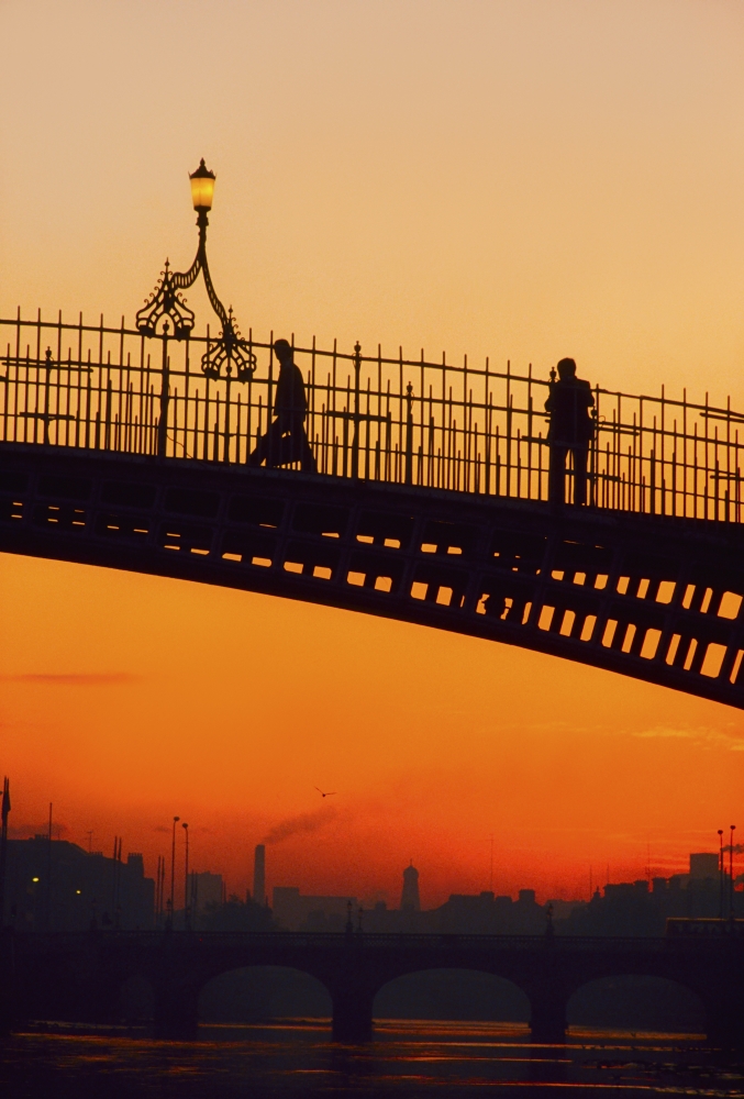HaPenny Bridge Dublin Co Dublin Ireland - 19th Century Bridge Over The River Liffey Poster Print