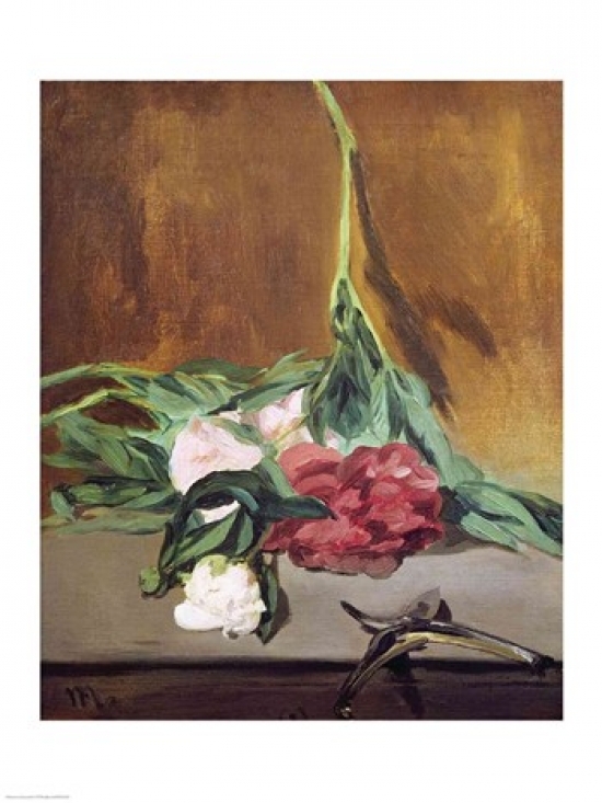 Picture of Posterazzi BALXIR240236LARGE Stem of Peonies & Secateurs C.1864 Poster Print by Edouard Manet - 24 x 36 in. - Large