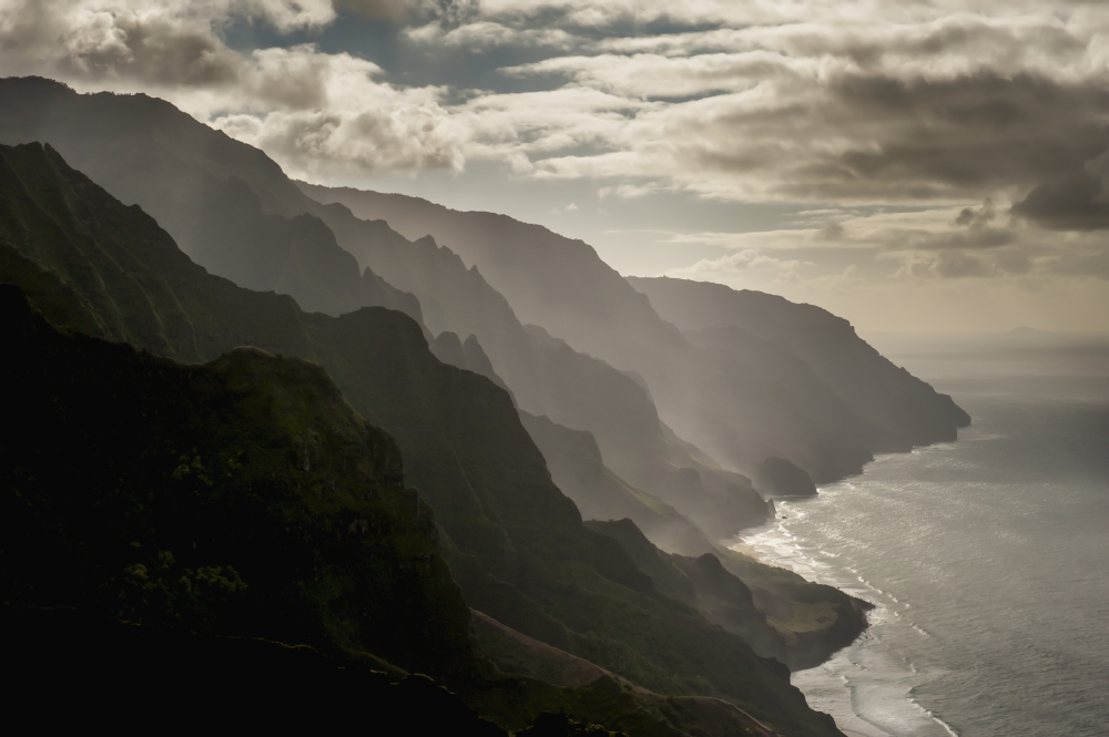 DPI12291421LARGE Late Afternoon View of The Na Pali Coast - Kauai Hawaii United States of America Poster Print by Carl Johnson, 38 x 24 - Large