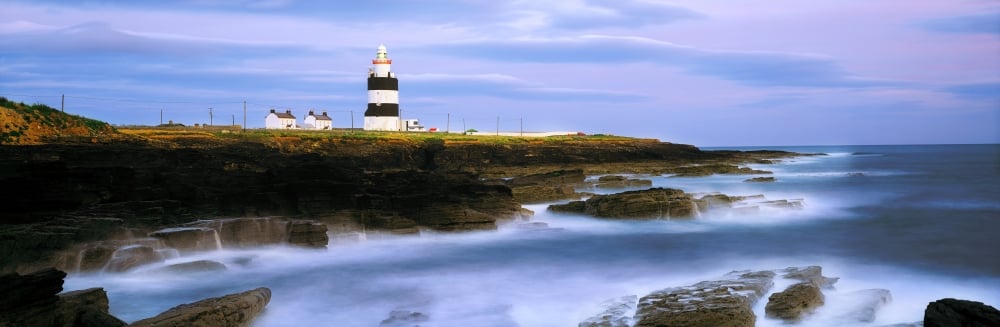 Hook Head Lighthouse Co Wexford Ireland - Lighthouse On The Atlantic Poster Print by The Irish Image Collection - 34 x 11