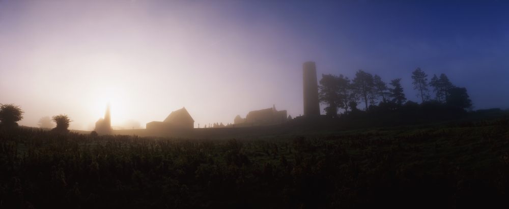 DPI1812693 Clonmacnoise Monastery County Offaly Ireland 6th Century Poster Print by The Irish Image Collection, 33 x 13