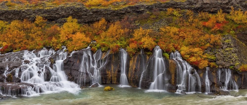 DPI12296414LARGE Hraunfossar Waterfall - Iceland Poster Print by Robert Postma, 44 x 19 - Large