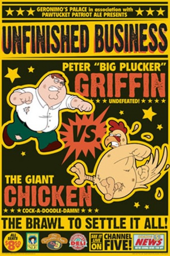 Peter Griffin Vs. The Giant Chicken Poster Print - 24 x 36 in.