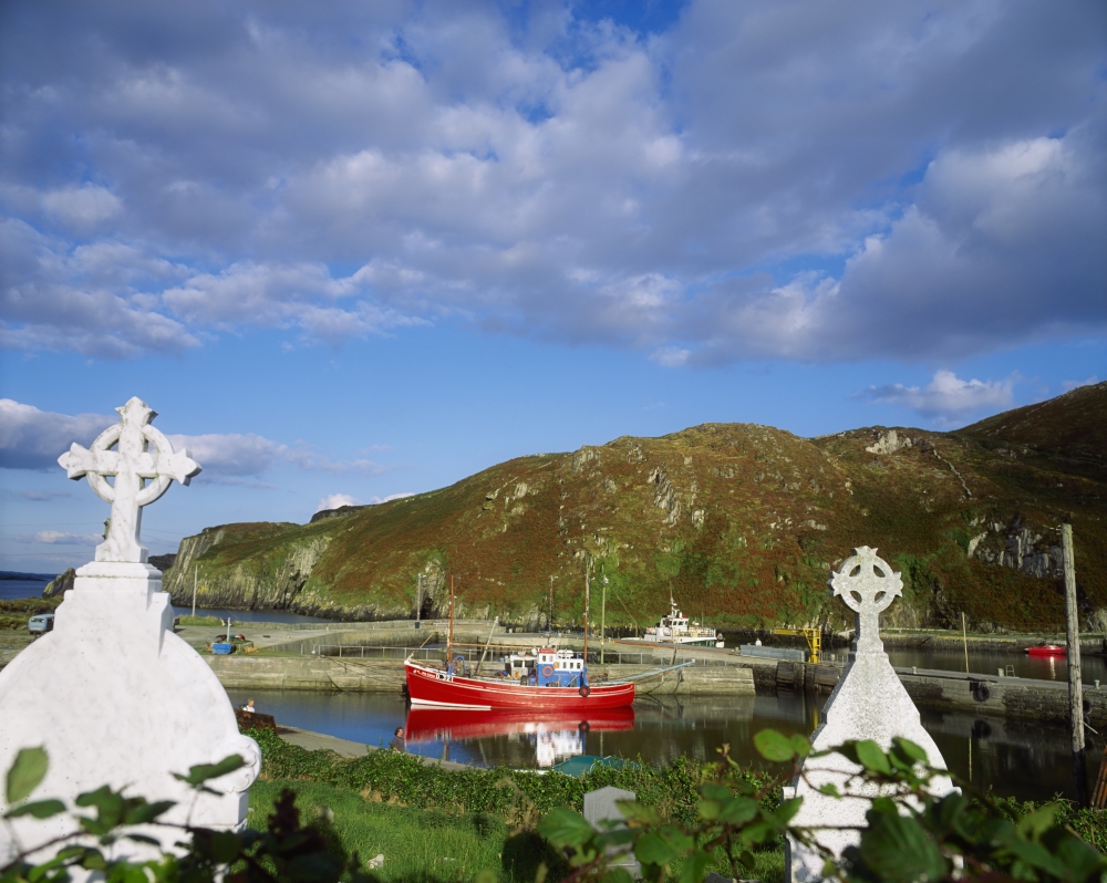 Cape Clear Island Co Cork Ireland - Boat in a Marina Poster Print by The Irish Image Collection, 17 x 13