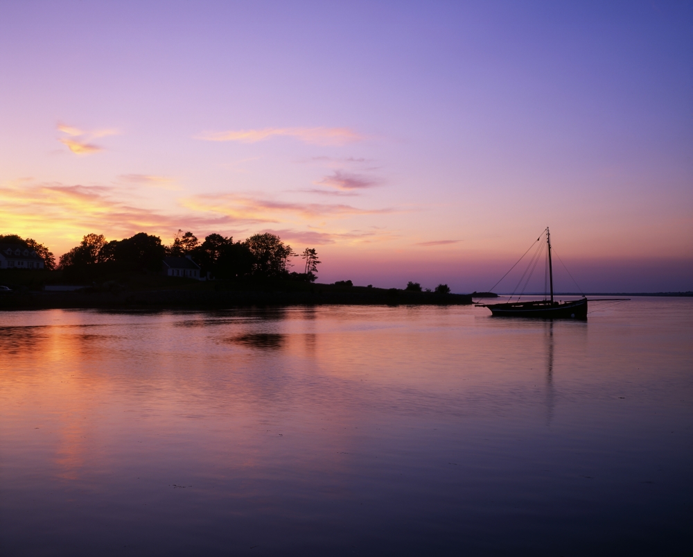 Galway Bay Co Galway Ireland - Sunset Near Kinvara Poster Print by The Irish Image Collection - 17 x 13