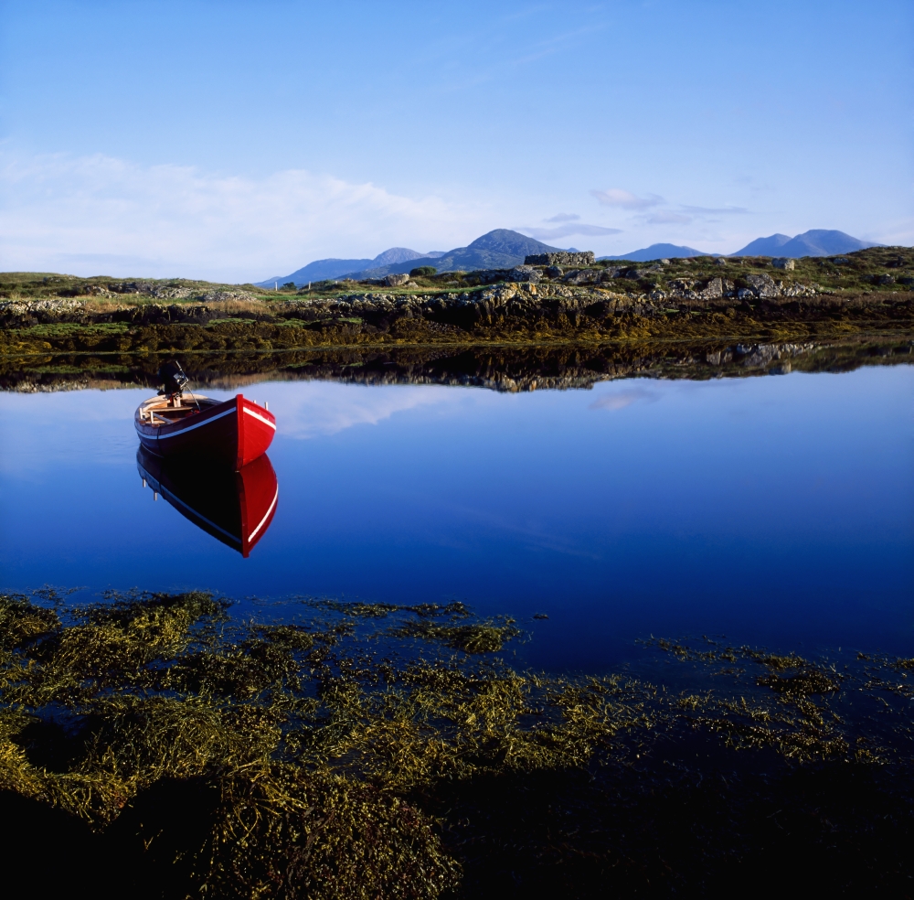DPI1812449LARGE Roundstone Connemara County Galway Ireland - Rowboat On Lake Poster Print by The Irish Image Collection, 24 x 24 - Large