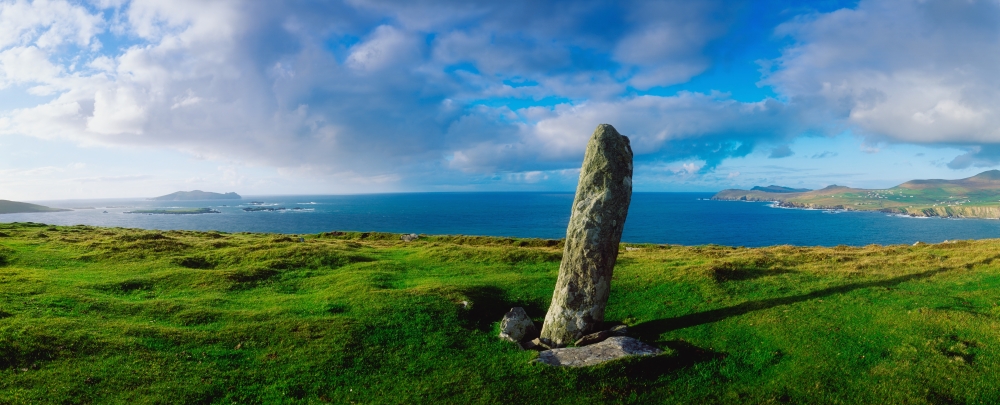 DPI1813241LARGE Ogham Stone Dunmore Head Dingle Peninsula Co Kerry Ireland Poster Print by The Irish Image Collection, 44 x 18 - Large