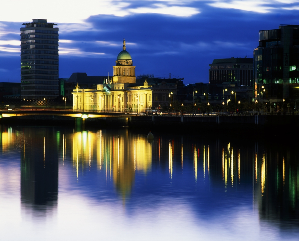 DPI1809850 Customs House & Liberty Hall River Liffey Dublin Ireland Poster Print by The Irish Image Collection, 17 x 13
