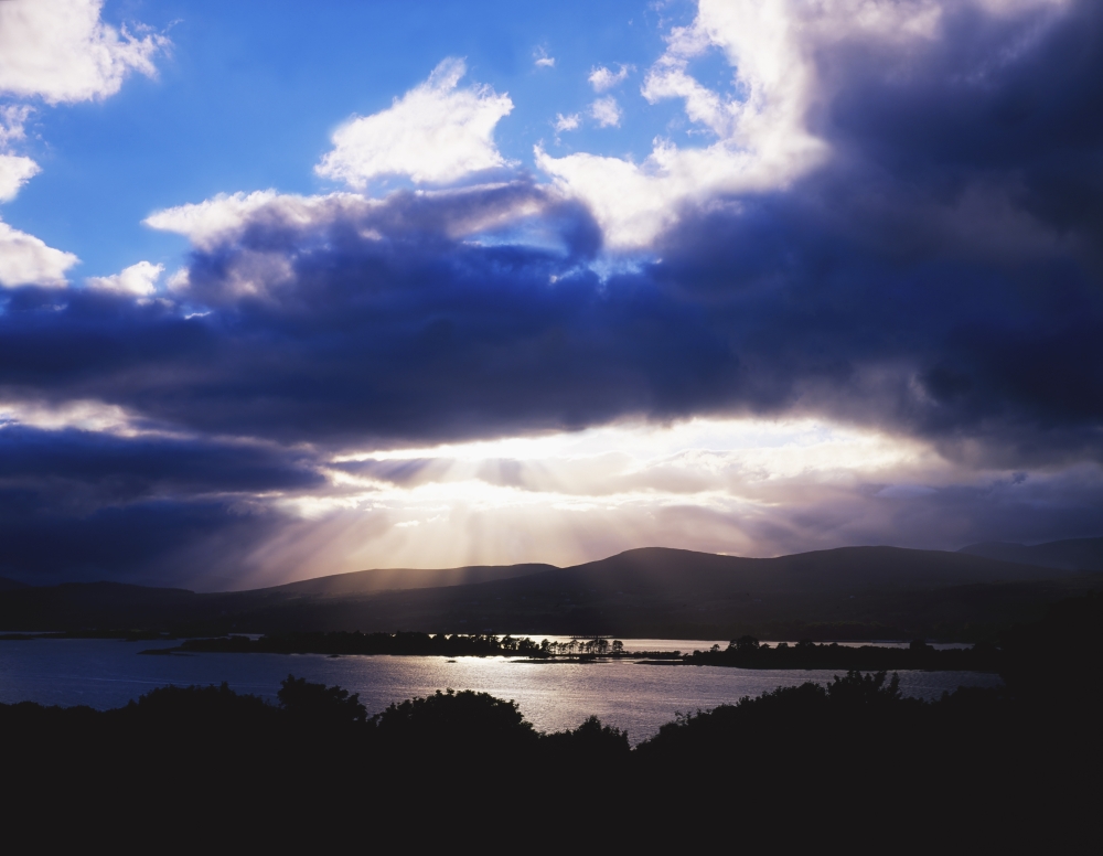 DPI1808627 Kenmare Bay Dunkerron Islands Co Kerry Ireland - Sunset Over A Bay Poster Print by The Irish Image Collection, 17 x 13