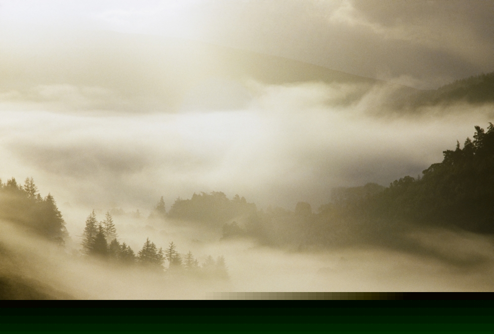 Glendalough Co Wicklow Ireland Mist Poster Print by The Irish Image Collection - 18 x 12
