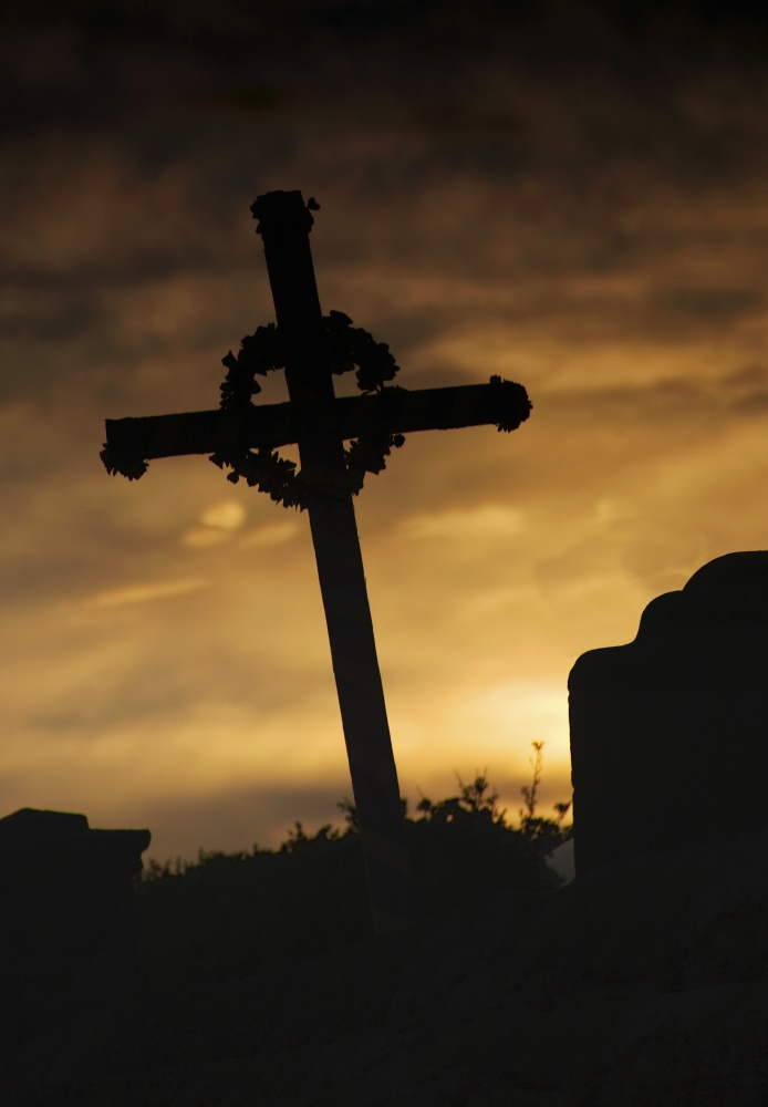 Cross At Sunset Poster Print by John Short - 11 x 17