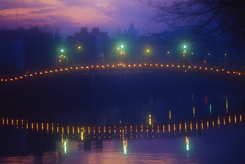 Dublin River Liffey Hapenny Bridge Poster Print by The Irish Image Collection, 36 x 24 - Large